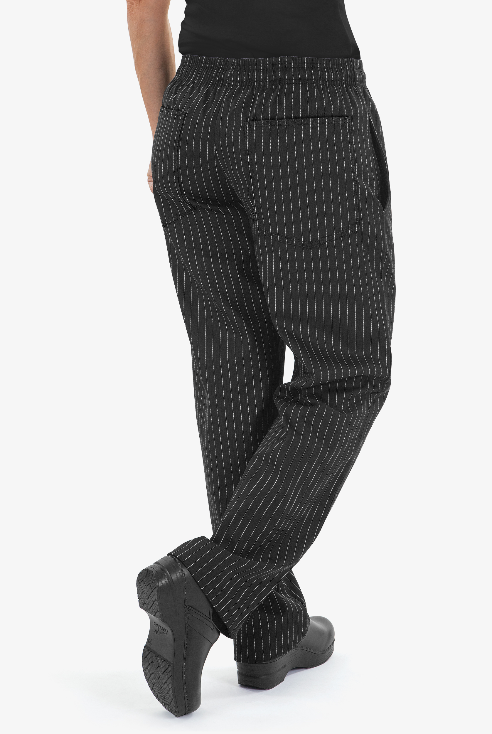 UA CHEF&trade; Pinstripe Women's 4-Pocket Elastic Waistband Printed Chef Pants