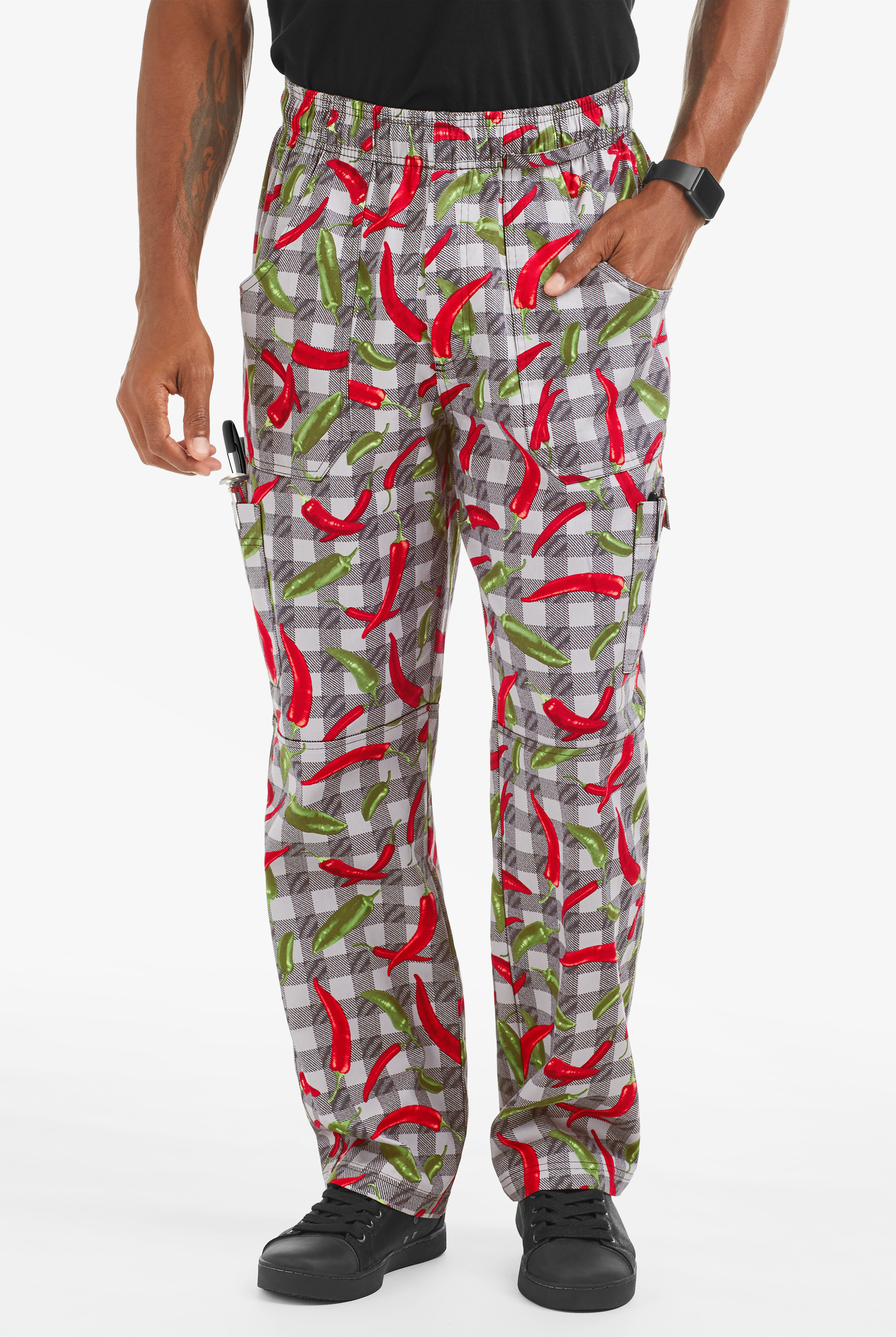 UA CHEF&trade; Mixed Peppers Men's 7-Pocket Printed Cargo Chef Pants