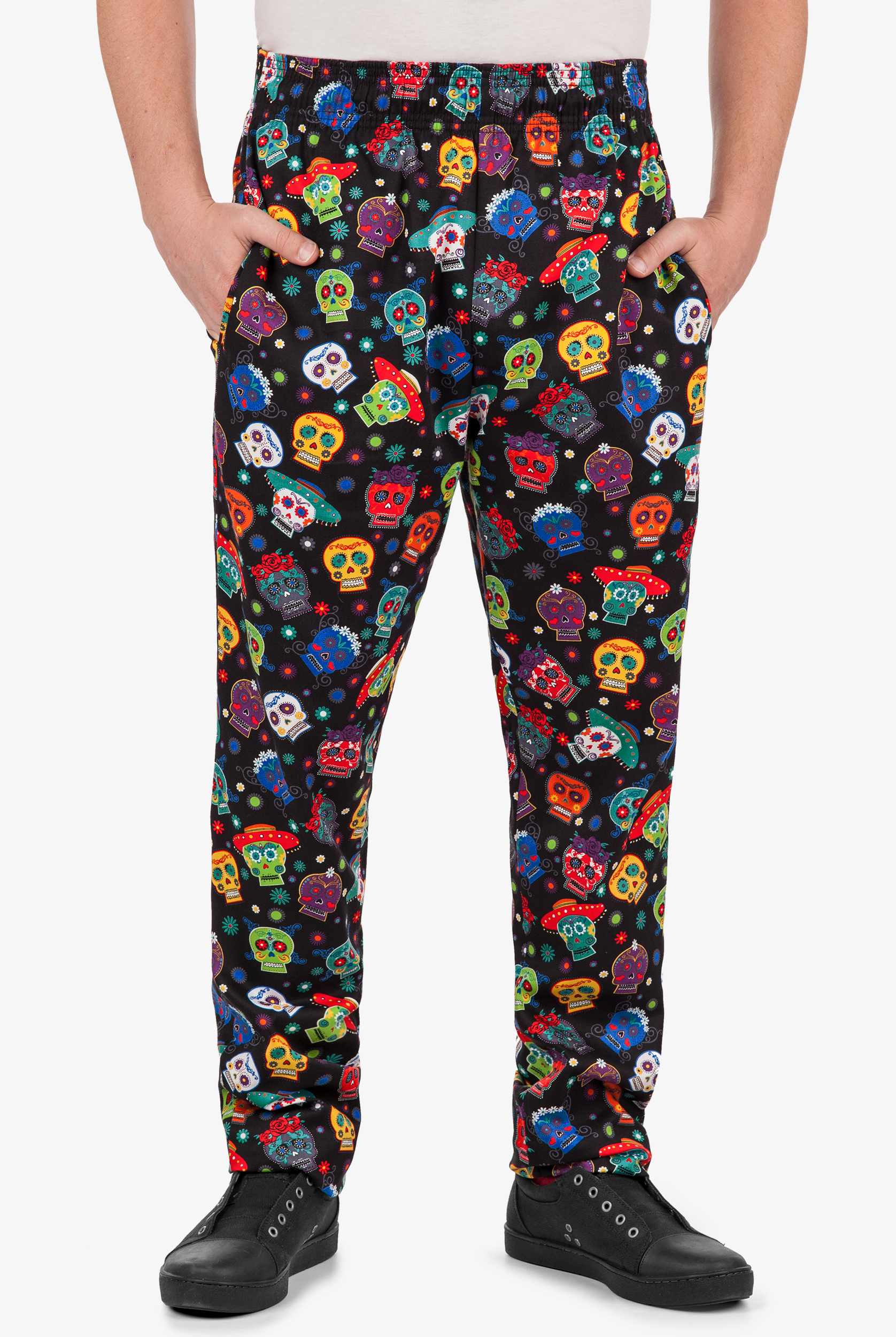UA CHEF&trade; Calavera Men's 4-Pocket Baggy Printed Chef Pants