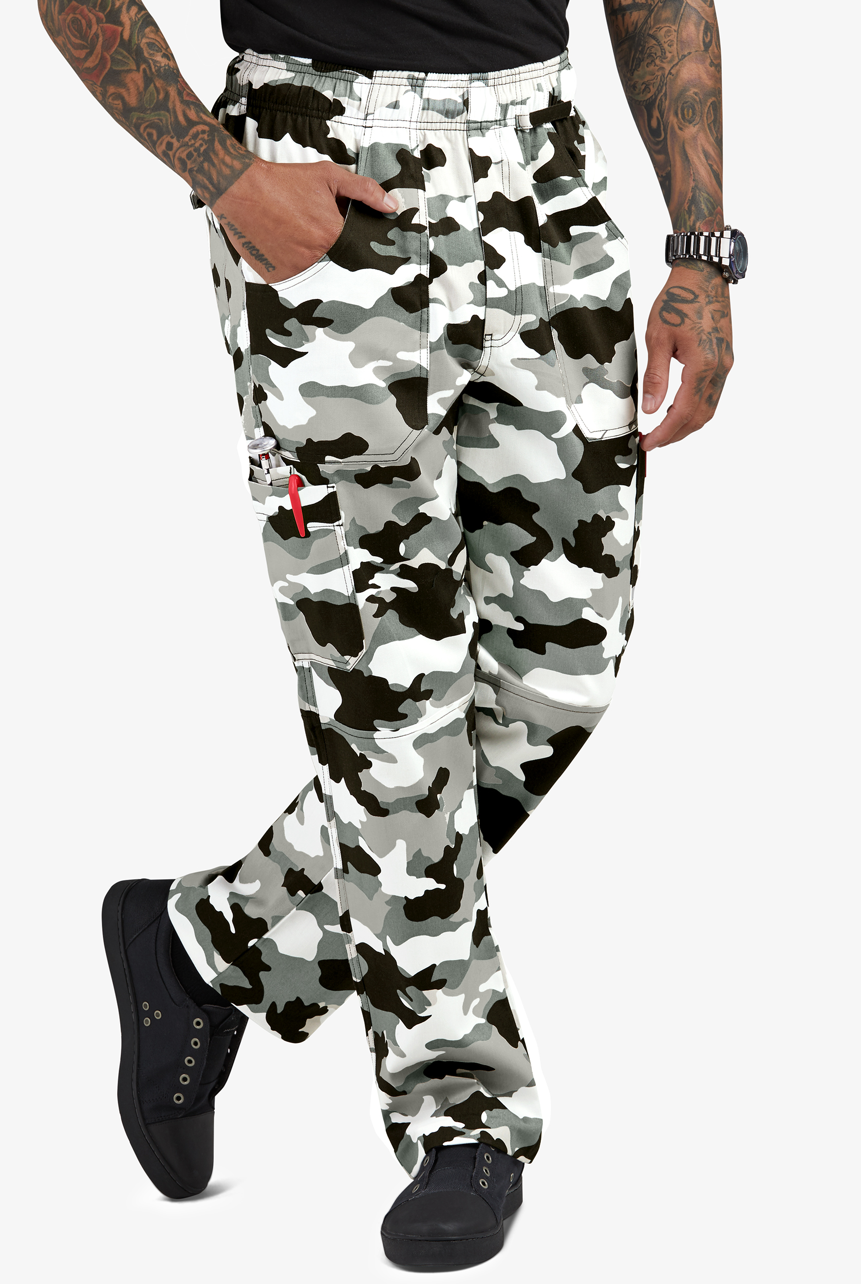 UA CHEF&trade; Camouflage Men's 7-Pocket Printed Cargo Chef Pants