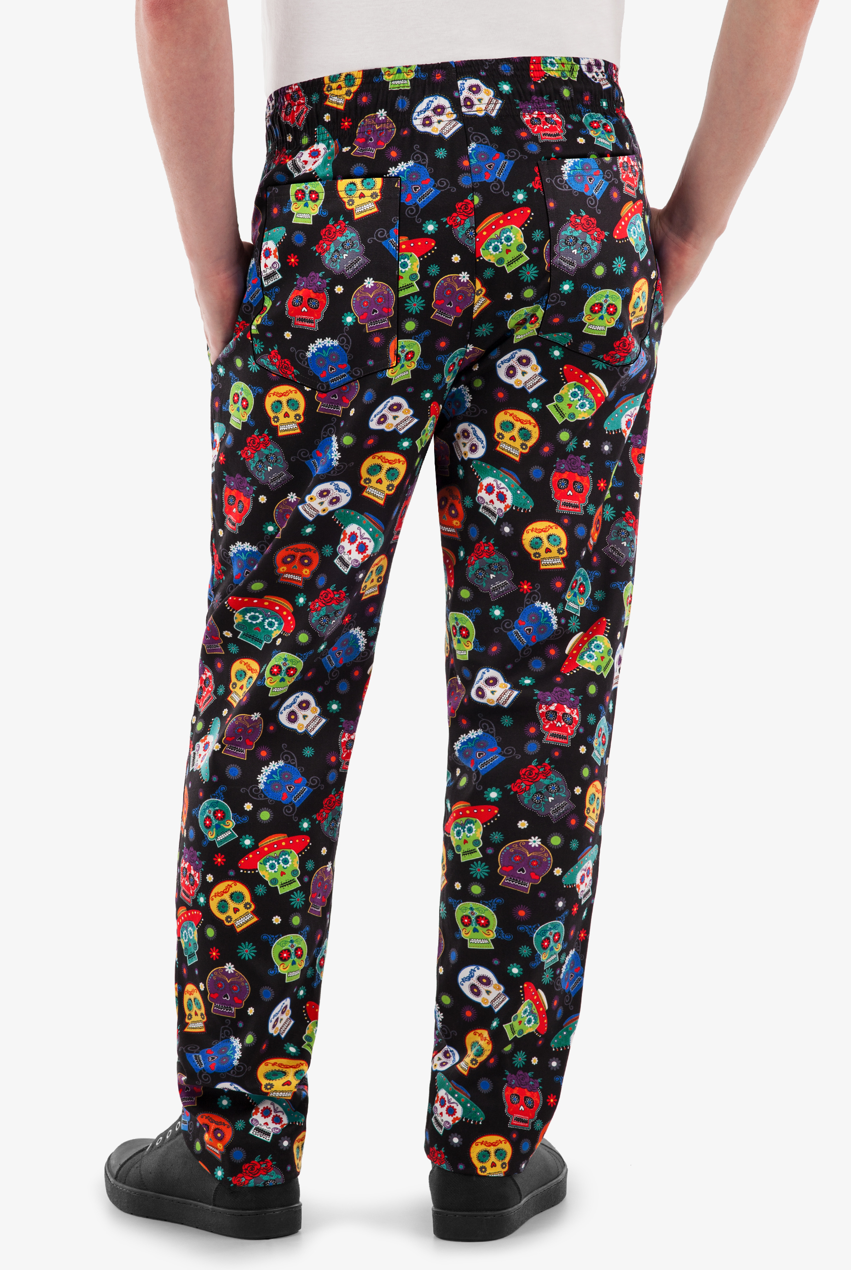 UA CHEF&trade; Calavera Men's 4-Pocket Baggy Printed Chef Pants