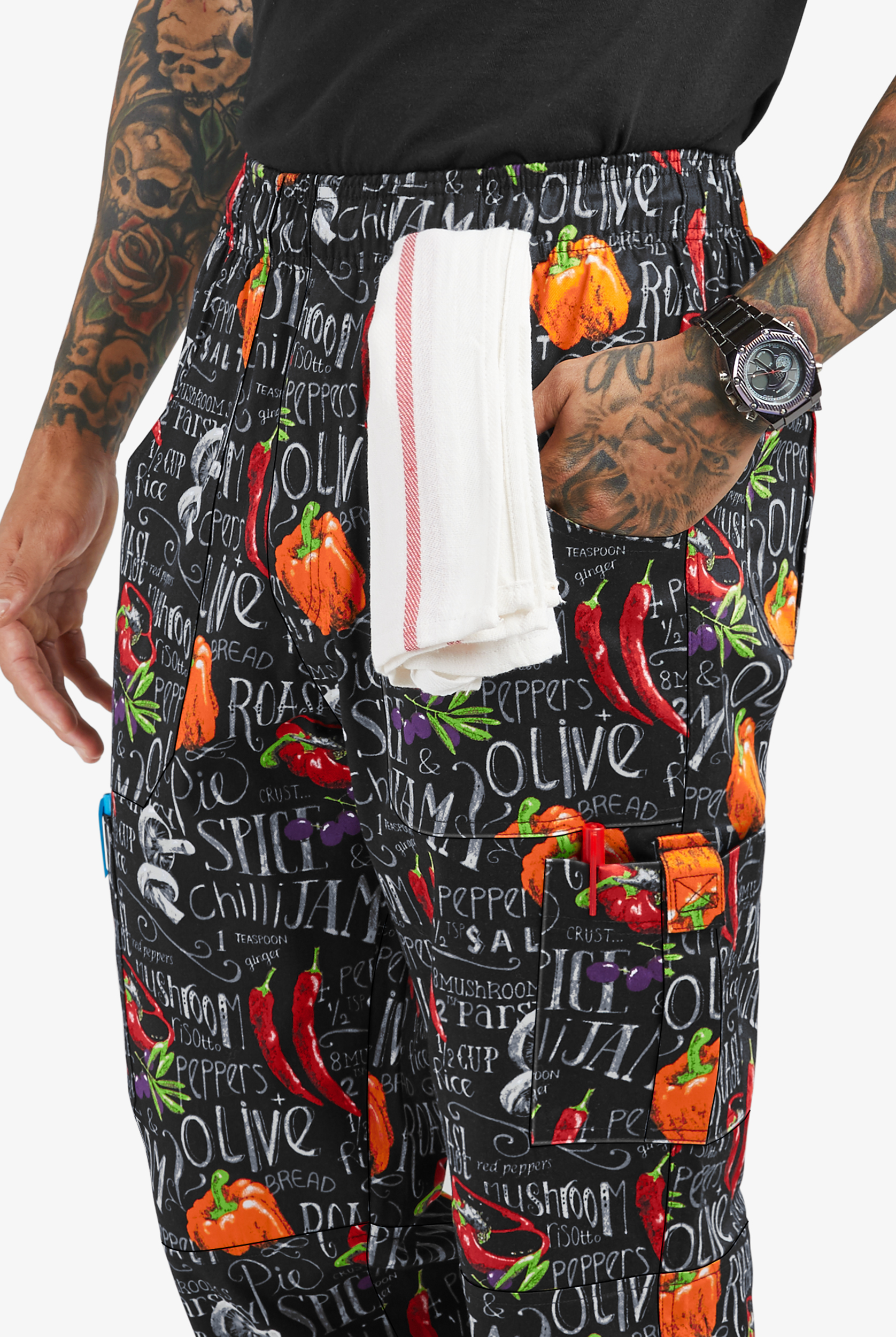 UA CHEF&trade; Chalkboard Men's 7-Pocket Printed Cargo Chef Pants