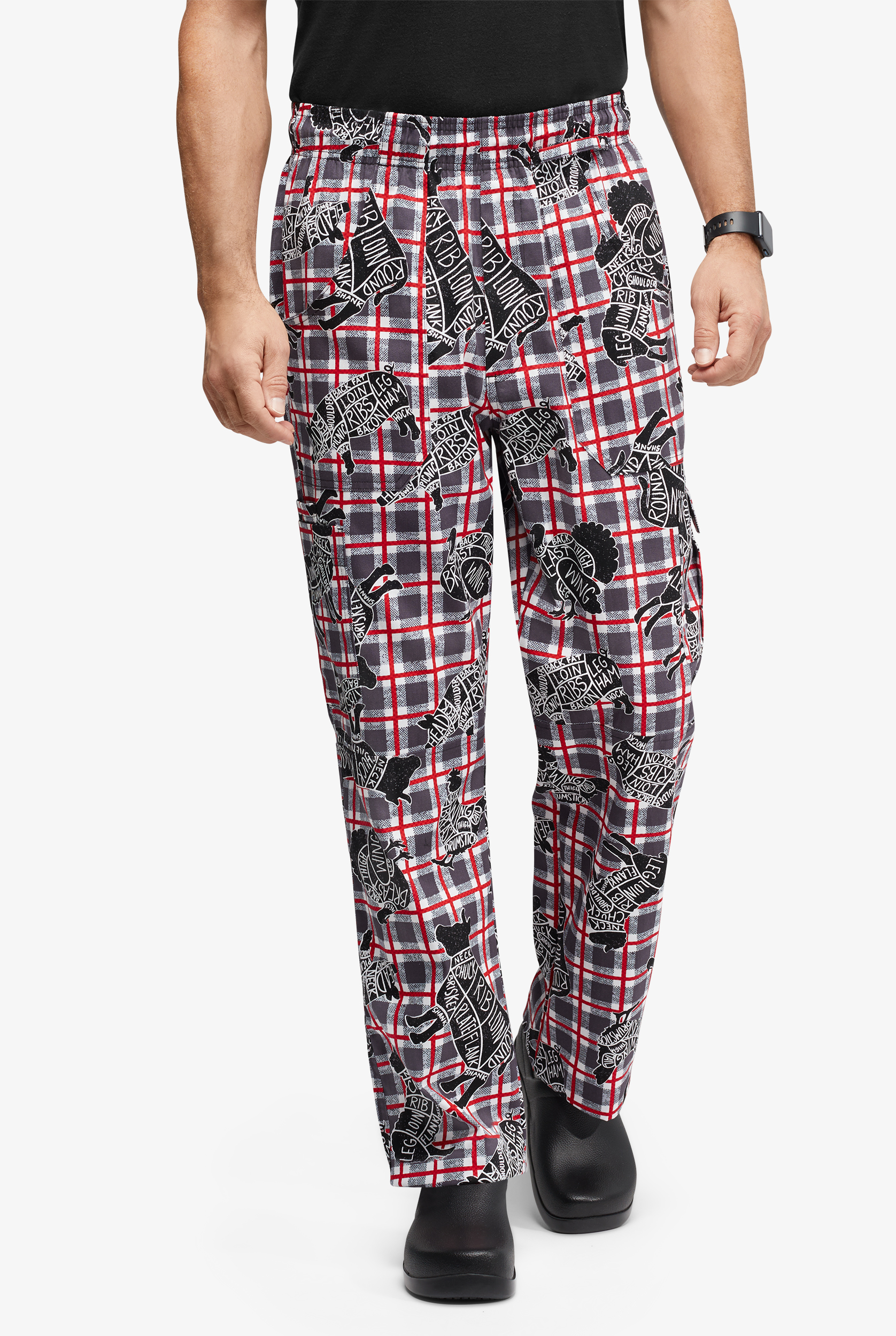 UA CHEF&trade; Butcher Board Pebble Gray Men's Printed Cargo Chef Pants