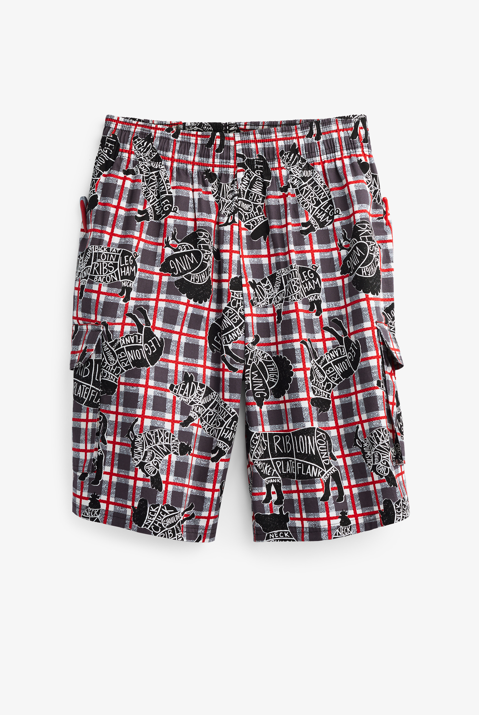 UA CHEF&trade; Butcher Board Pebble Gray Men's Cargo Printed Chef Shorts