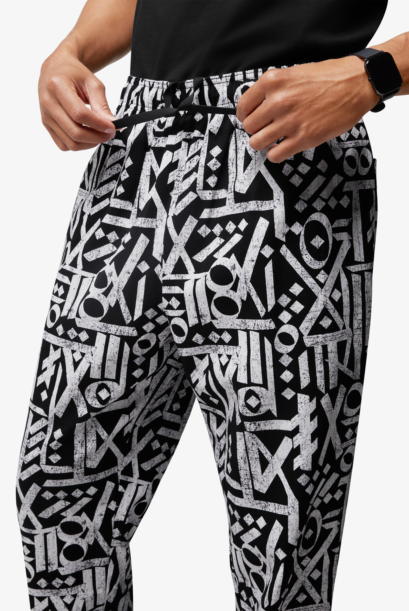 UA CHEF&trade; Cali Graffiti Black Men's 4-Pocket Baggy Printed Chef Pants